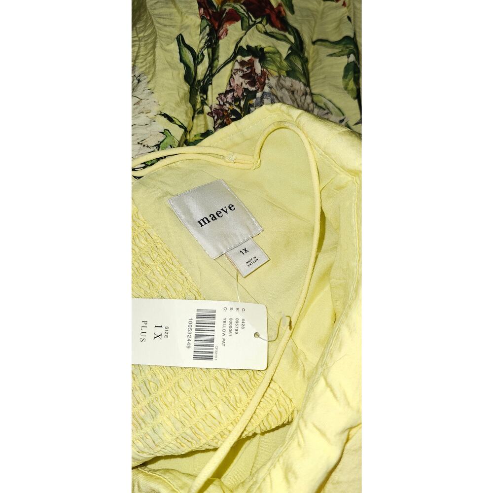 New Anthropologie Maeve Sleeveless Fit & Flare Mini Dress $168 PLUS 1X Yellow - Picture 8 of 8